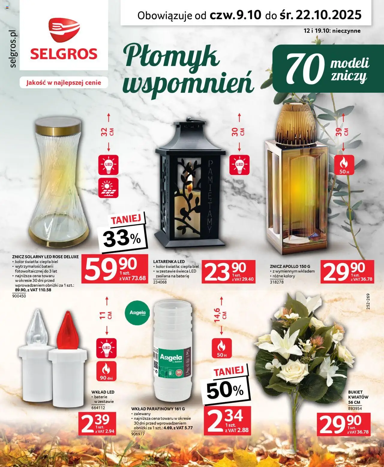 Selgros cash&carry Wszystkich Świętych od 09.10.2025 - Nowa Gazetka - Numer strony 1 - Świeca, Baterie