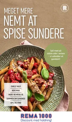 Eksempel på tilbudsavis Meget mere nemt at spise sundere fra butik Rema 1000 gyldig fra 04/01/2026