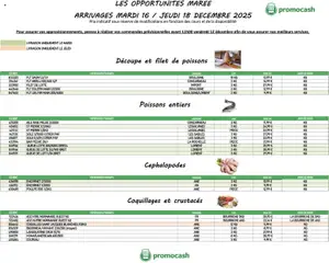 Prévisualisation de Opportunités Marée du magasin Promocash formulaire valide 16/12/2025