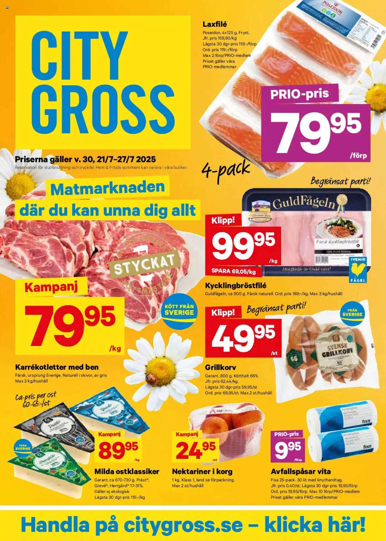 Borås är giltig 21/07 2025 > Veckans Erbjudanden gäller från 21/07/2025 till 27/07/2025 sidnummer 1 - Ost, Kött, Korg, Ben, Grillkorv, Avfallspåsar, Nektariner, Laxfilé