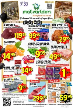 Förhandsgranska reklamblad Black Friday varsel från butik Matvärlden gäller från 24/11/2025
