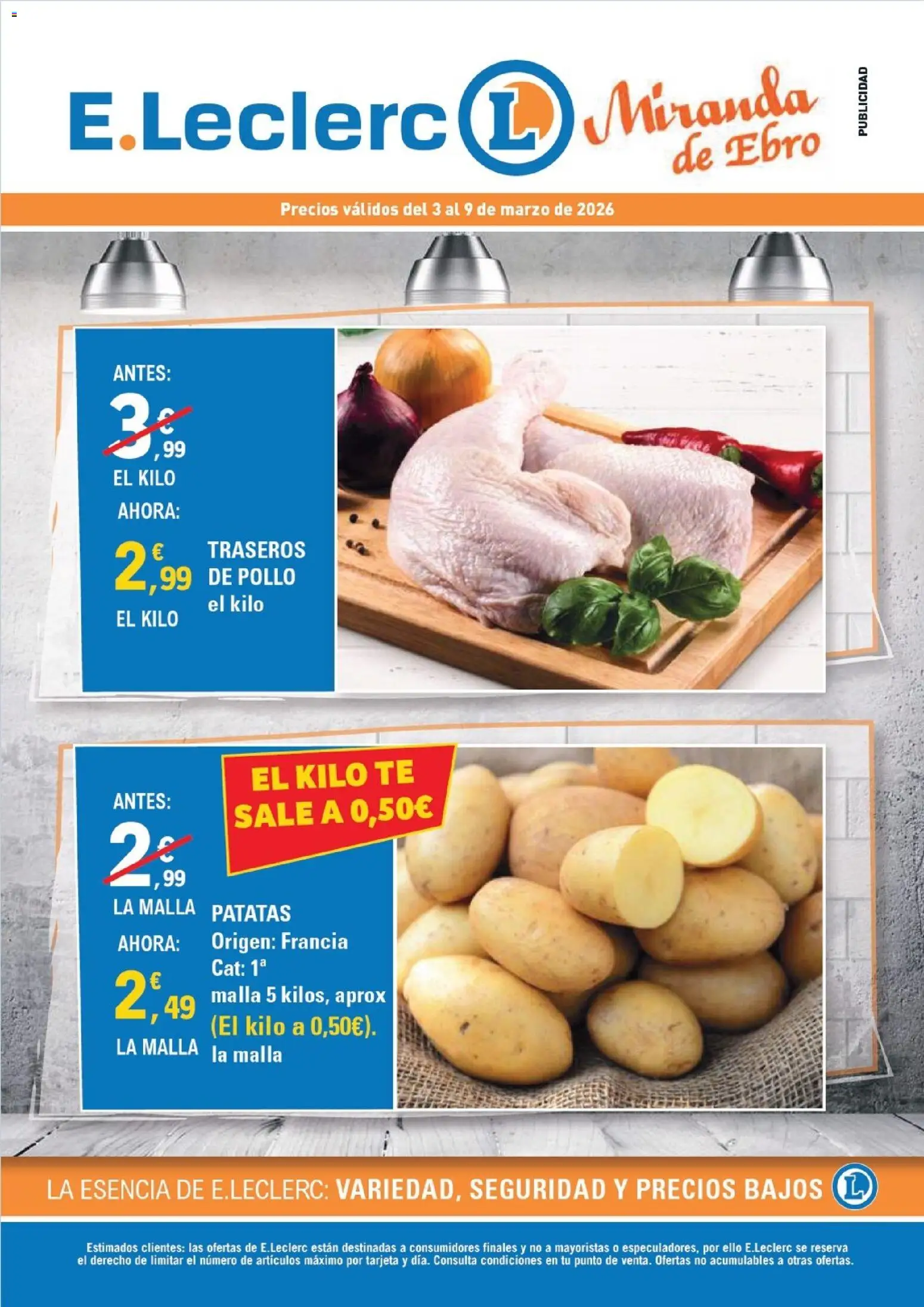 Vista previa del folleto de la tienda E.Leclerc válido desde el 03/03/2026 - Té, Patatas, Pollo