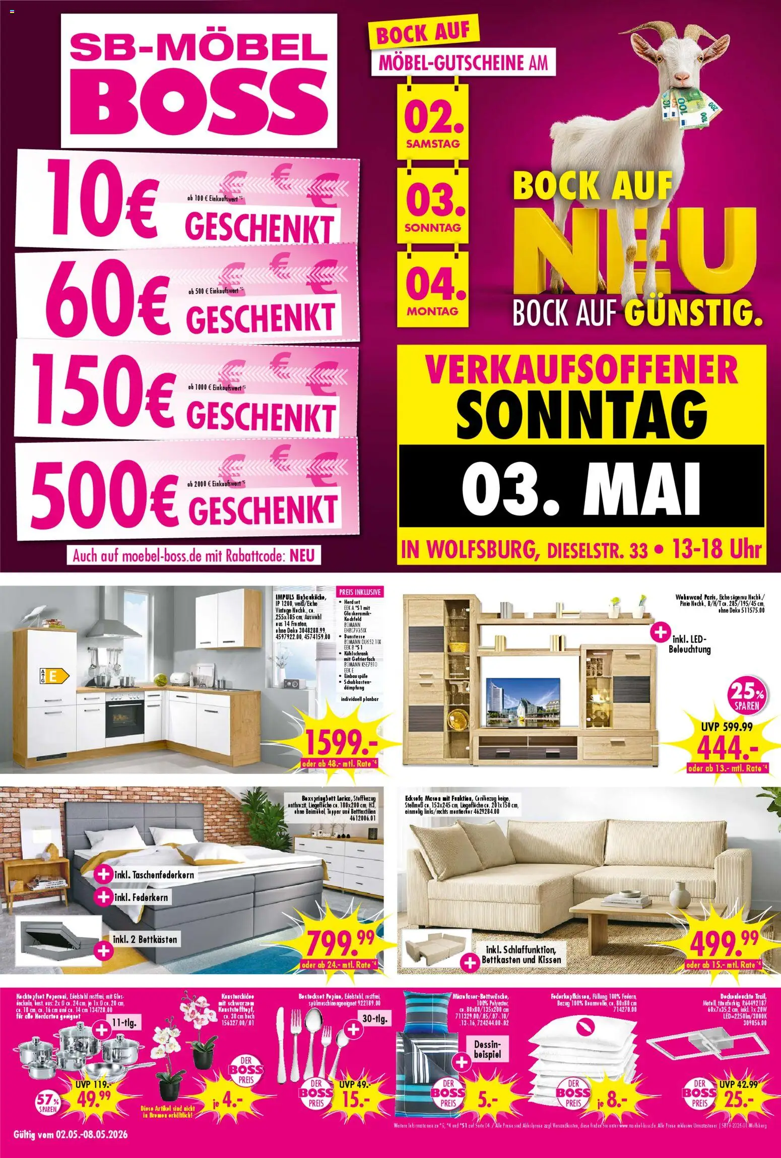 Vorschau von dem Prospekt des Geschäftes SB Möbel Boss, gültig ab dem 01.05.2026