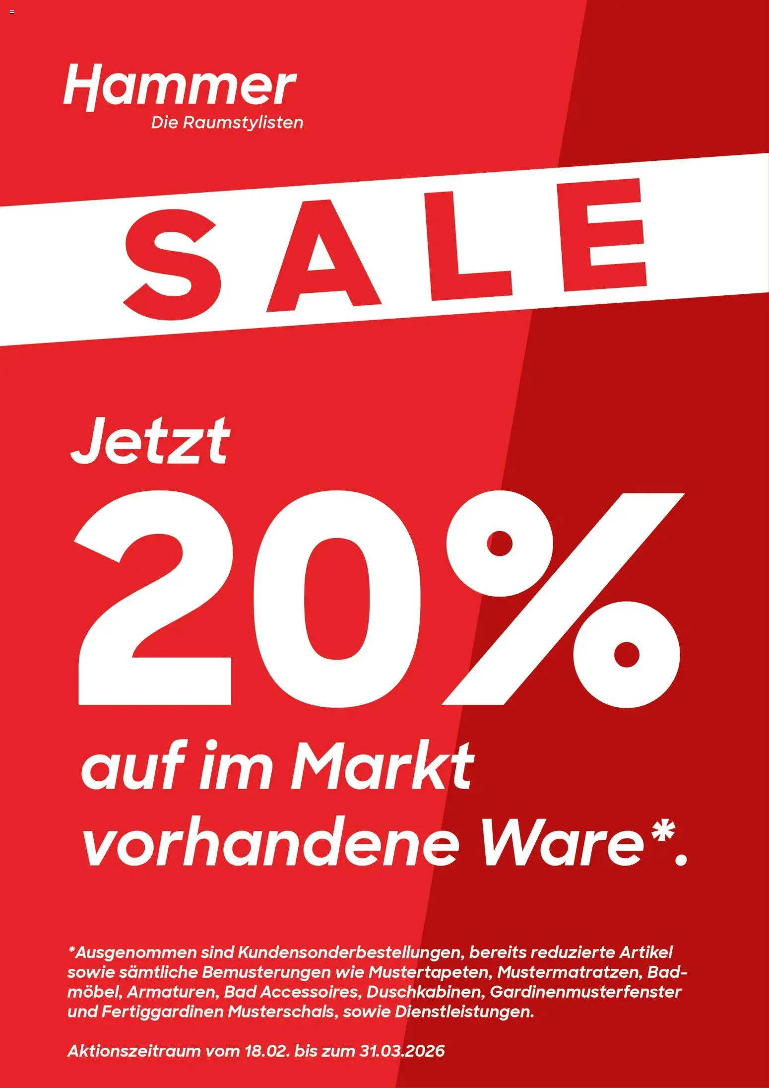 Vorschau von dem Prospekt des Geschäftes Hammer Zuhause, gültig ab dem 18.02.2026 - Bad