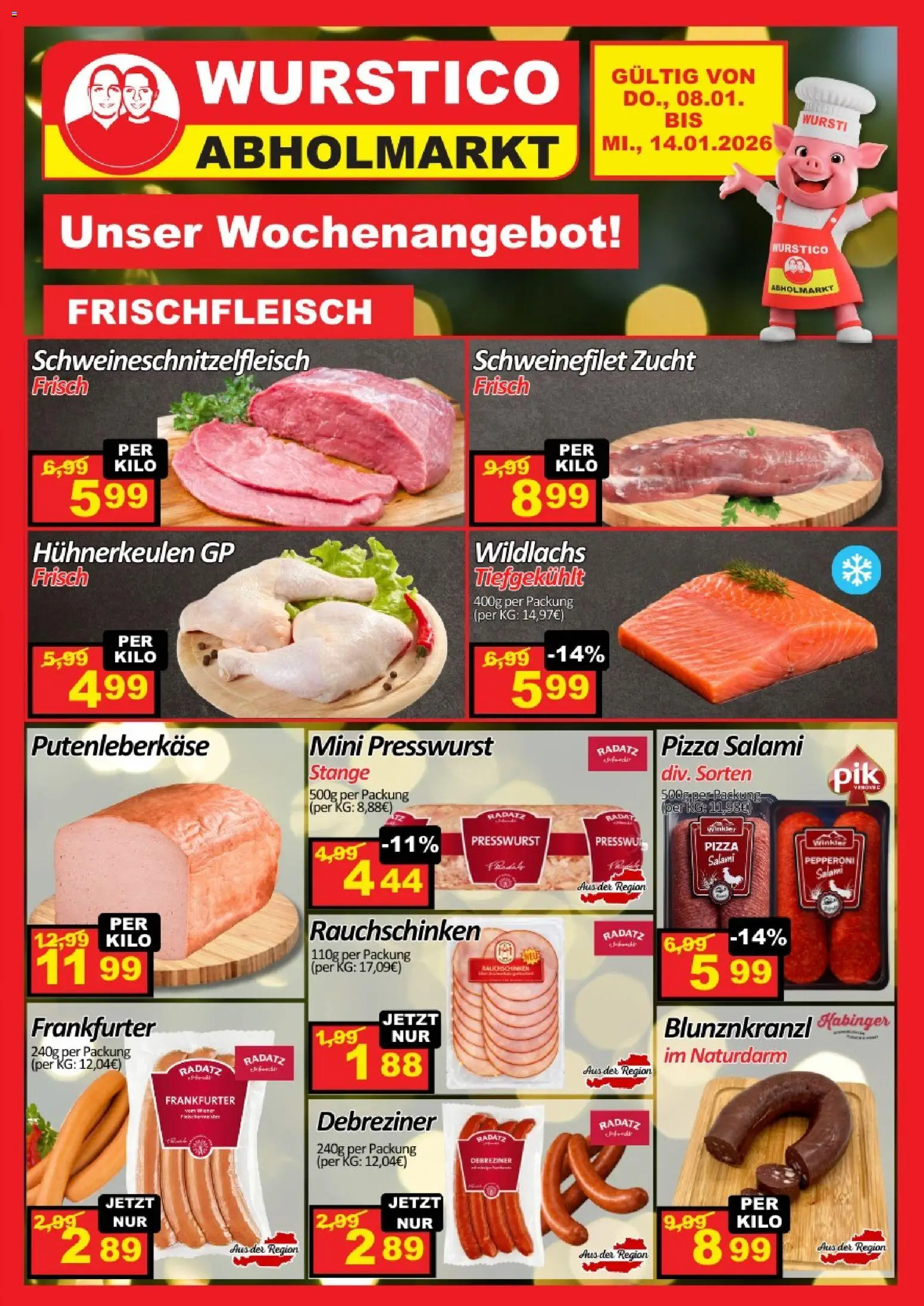 Vorschau der Angebote: Wurstico Abholmarkt Flugblatt gültig ab 08.01.2026 - Pizza, Salami