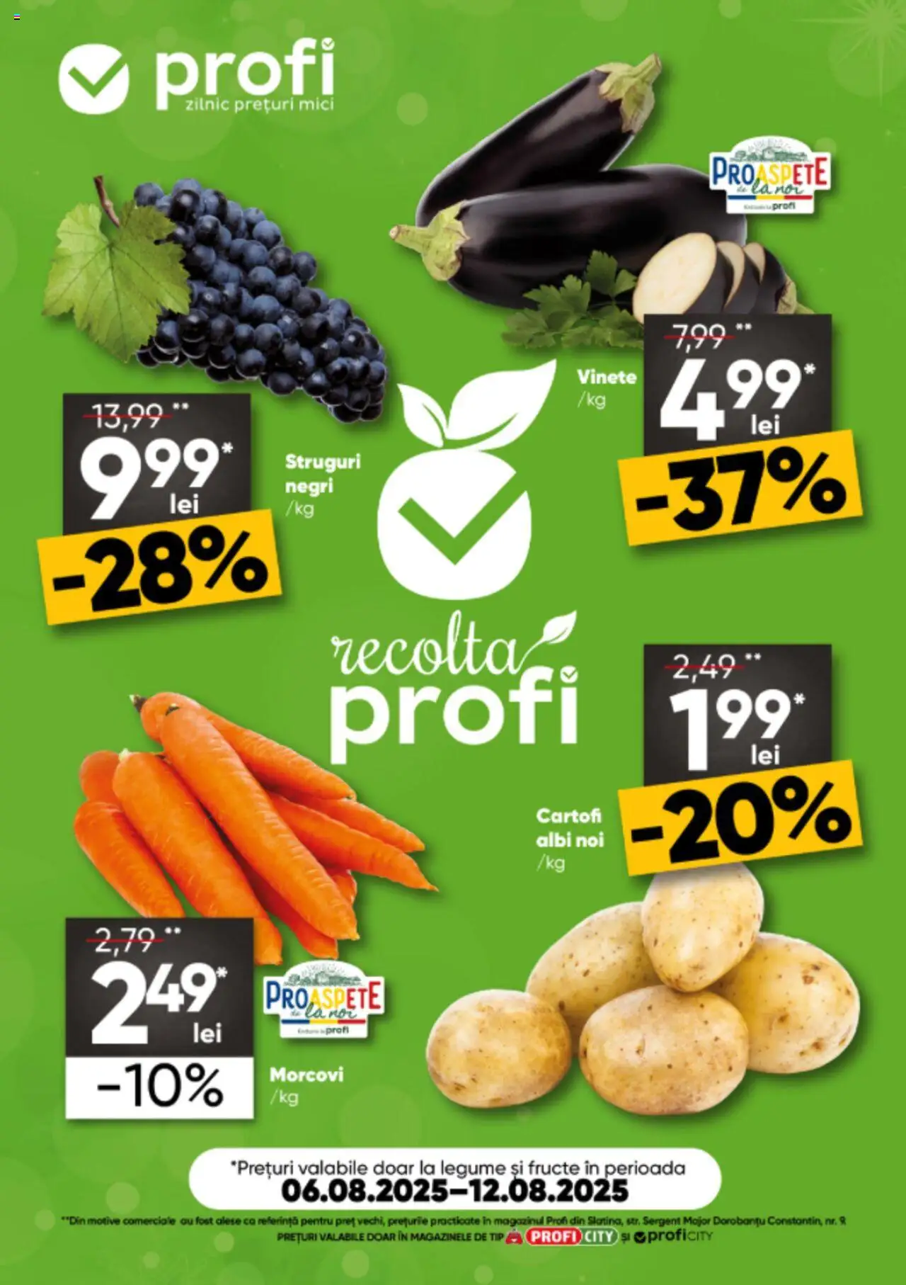 Catalog Profi nou 06.08.2025 - Oferte "Revista Fresh City" - Pagină 1 - Mici, Legume, Fructe, Cartofi, Struguri, Tip, Morcovi, Struguri negri