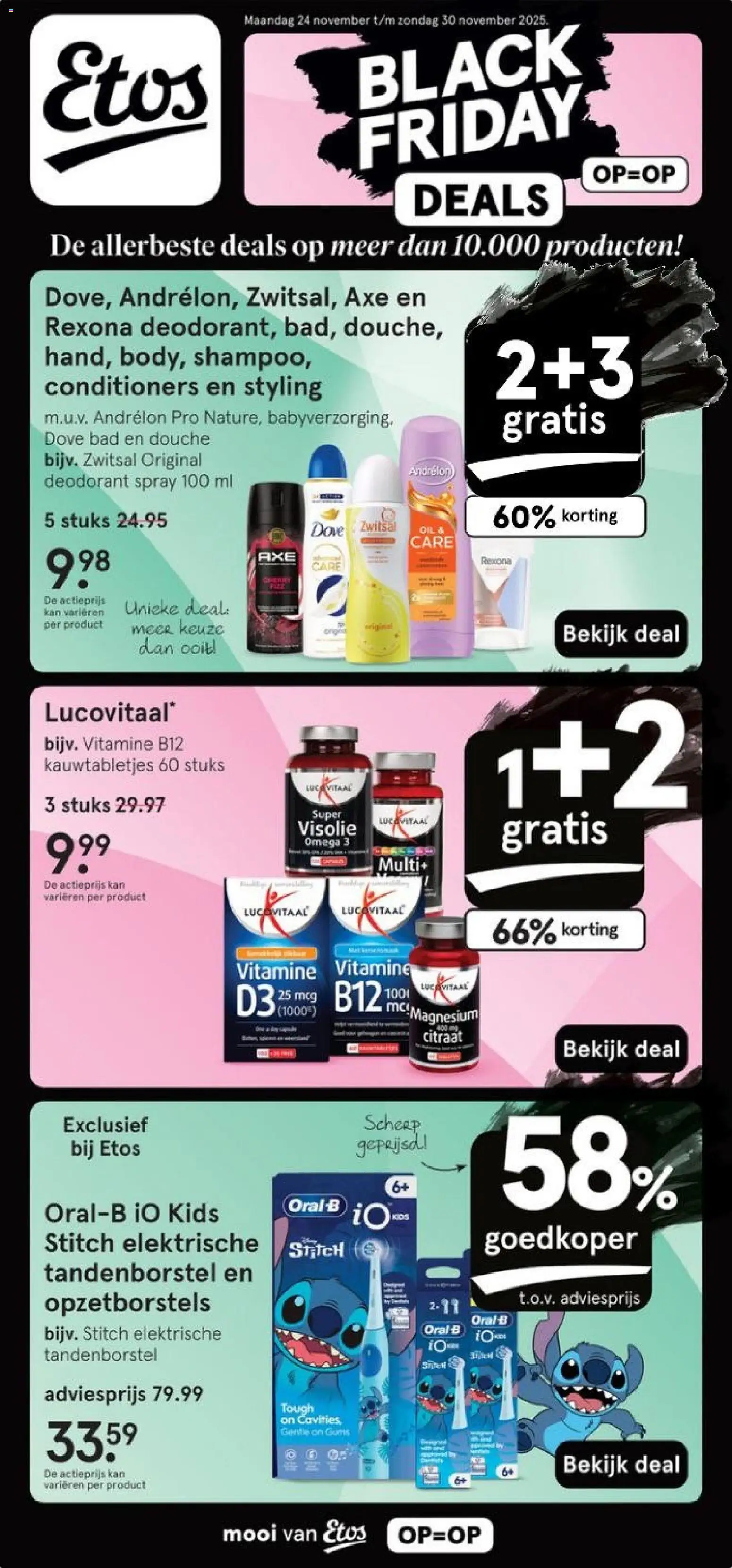 Voorbeeld van Black Friday van winkel Etos geldig vanaf 24-11-2025