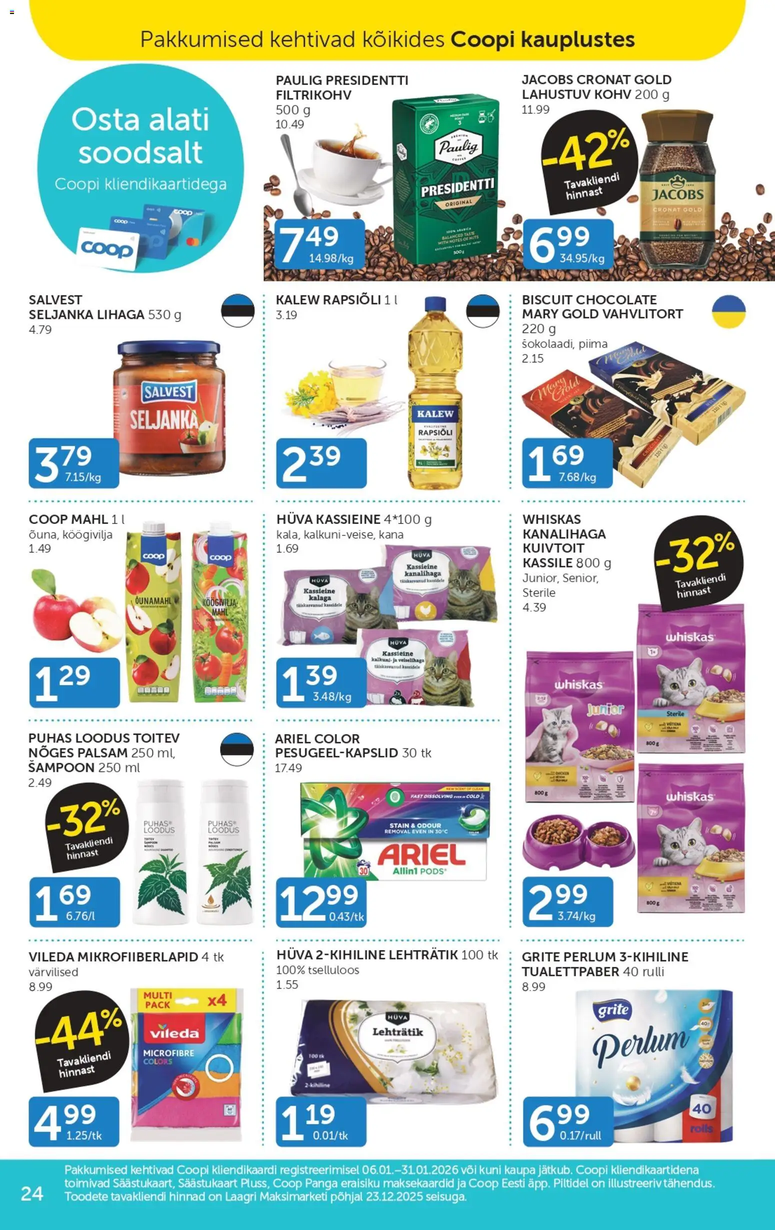 Coop kliendilehe eelvaade alates 2026.01.06
