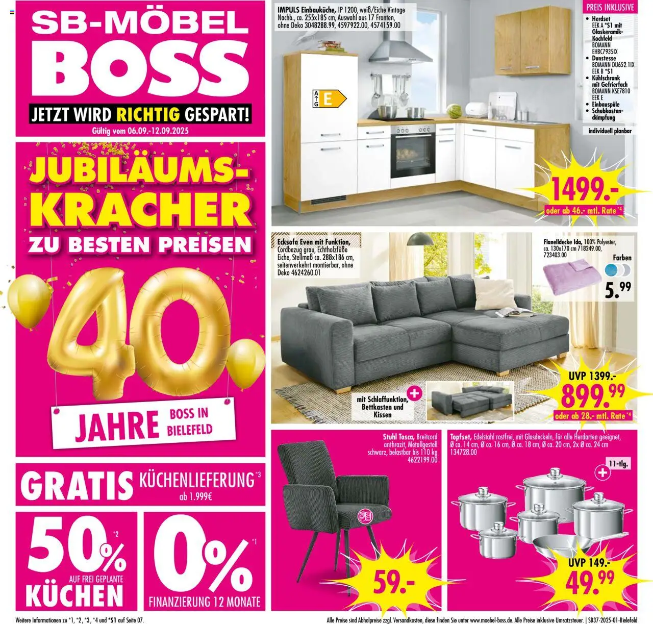 SB Möbel Boss Prospekt Bielefeld (vom 06.09.2025 - 12.09.2025)
