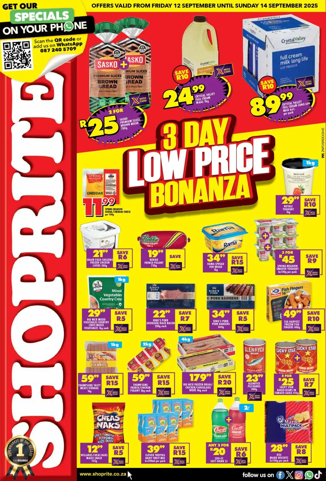 Shoprite KwaZulu-Natal - Low Price Bonanza 12/09 - 14/09/2025 >> Catalogue