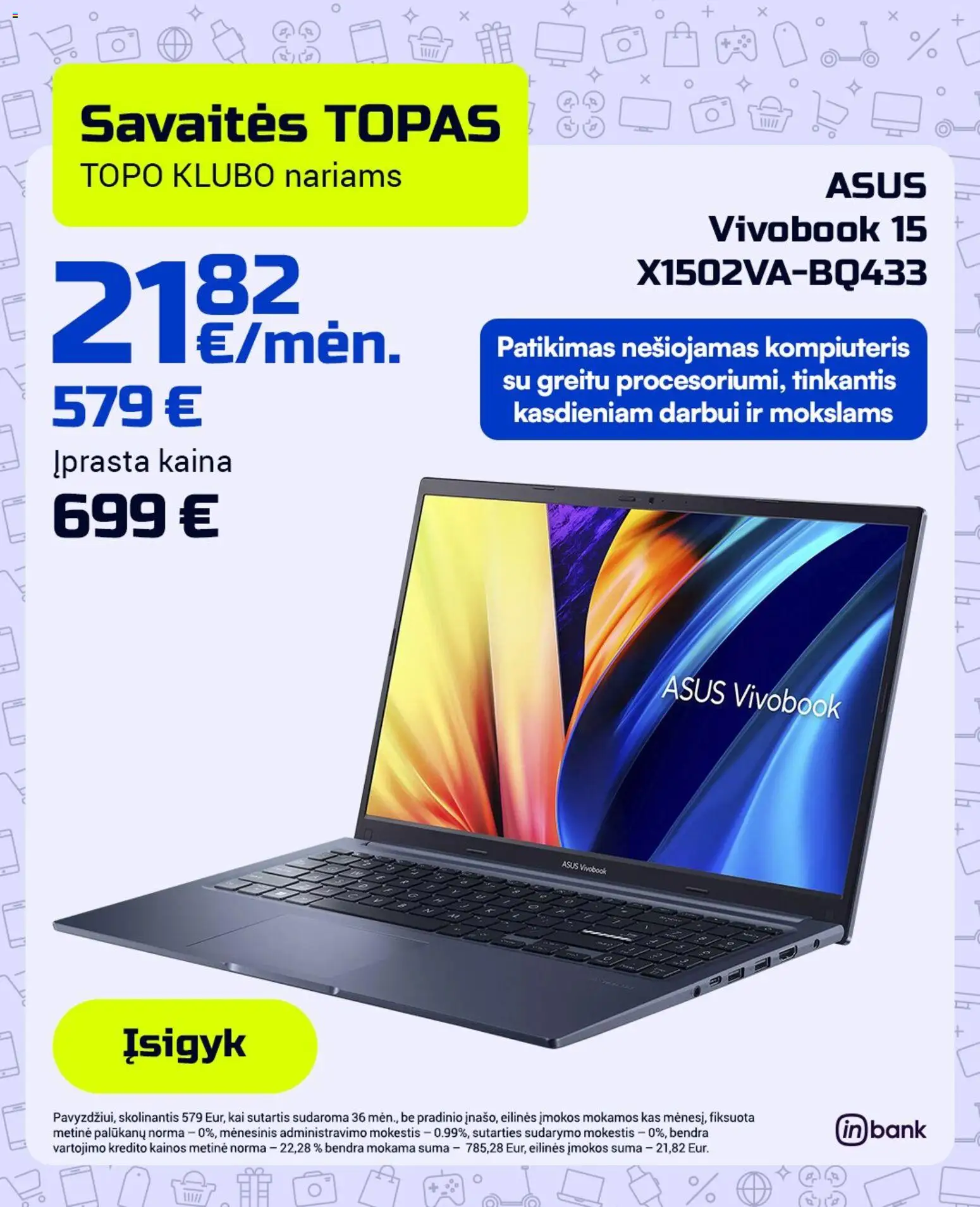 TOPOcentras parduotuvės leidinio TOPOcentras leidinys galiojančio nuo 2026.03.25 peržiūra - Nešiojamas kompiuteris, Kompiuteris