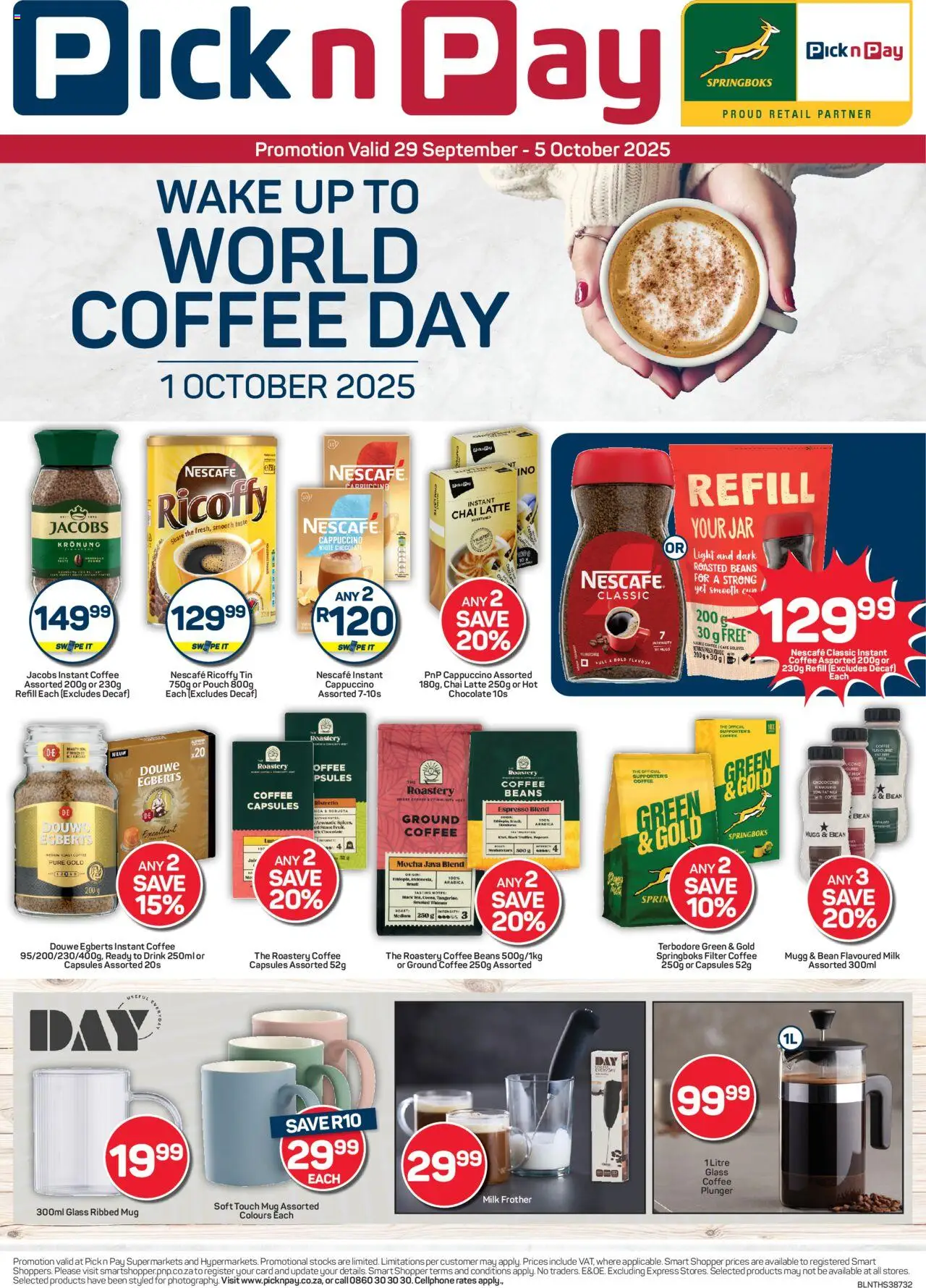 Pick n Pay Coffee Day Specials from 29/09 - 05/10/2025 > Promotions