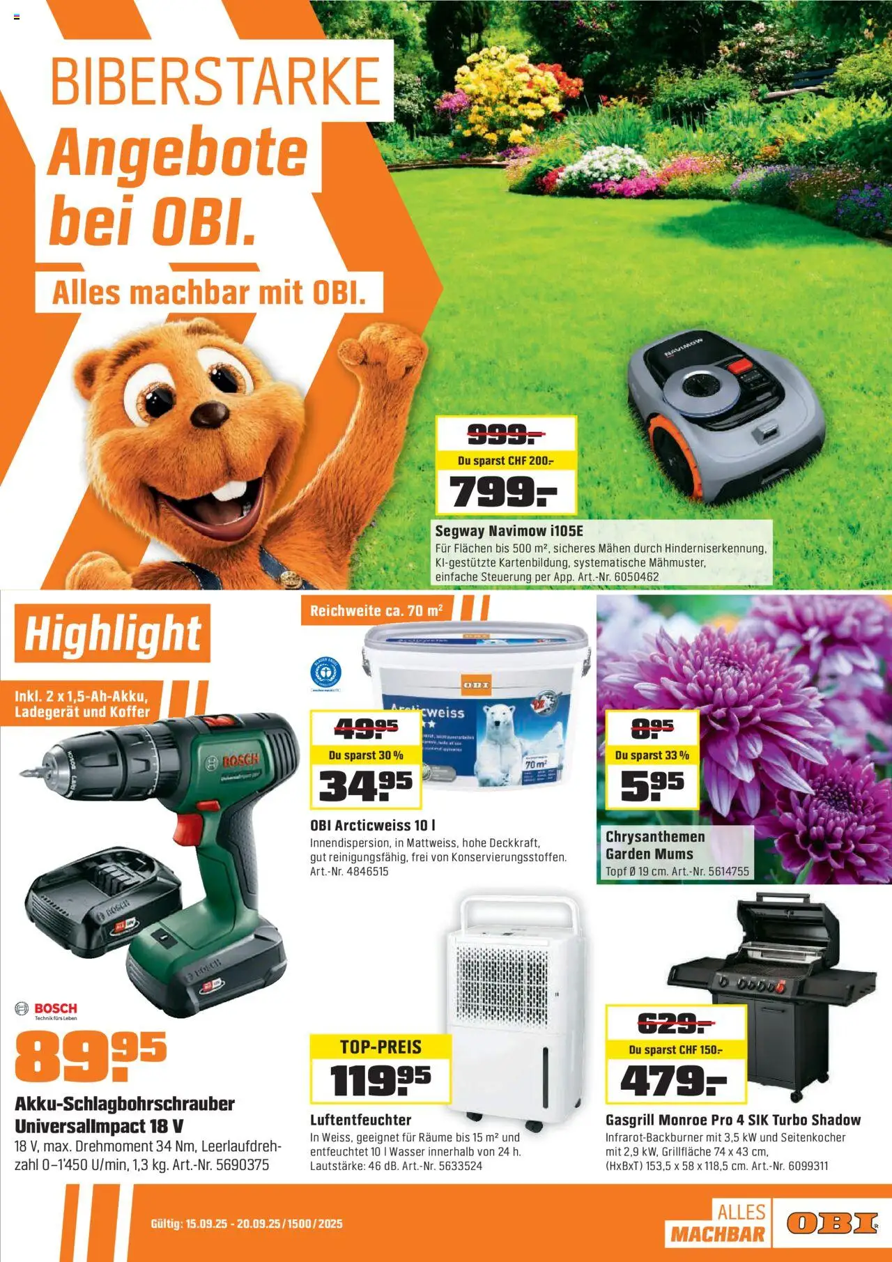 OBI Aktionen ab 15.09.2025 - Seitennummer 1
