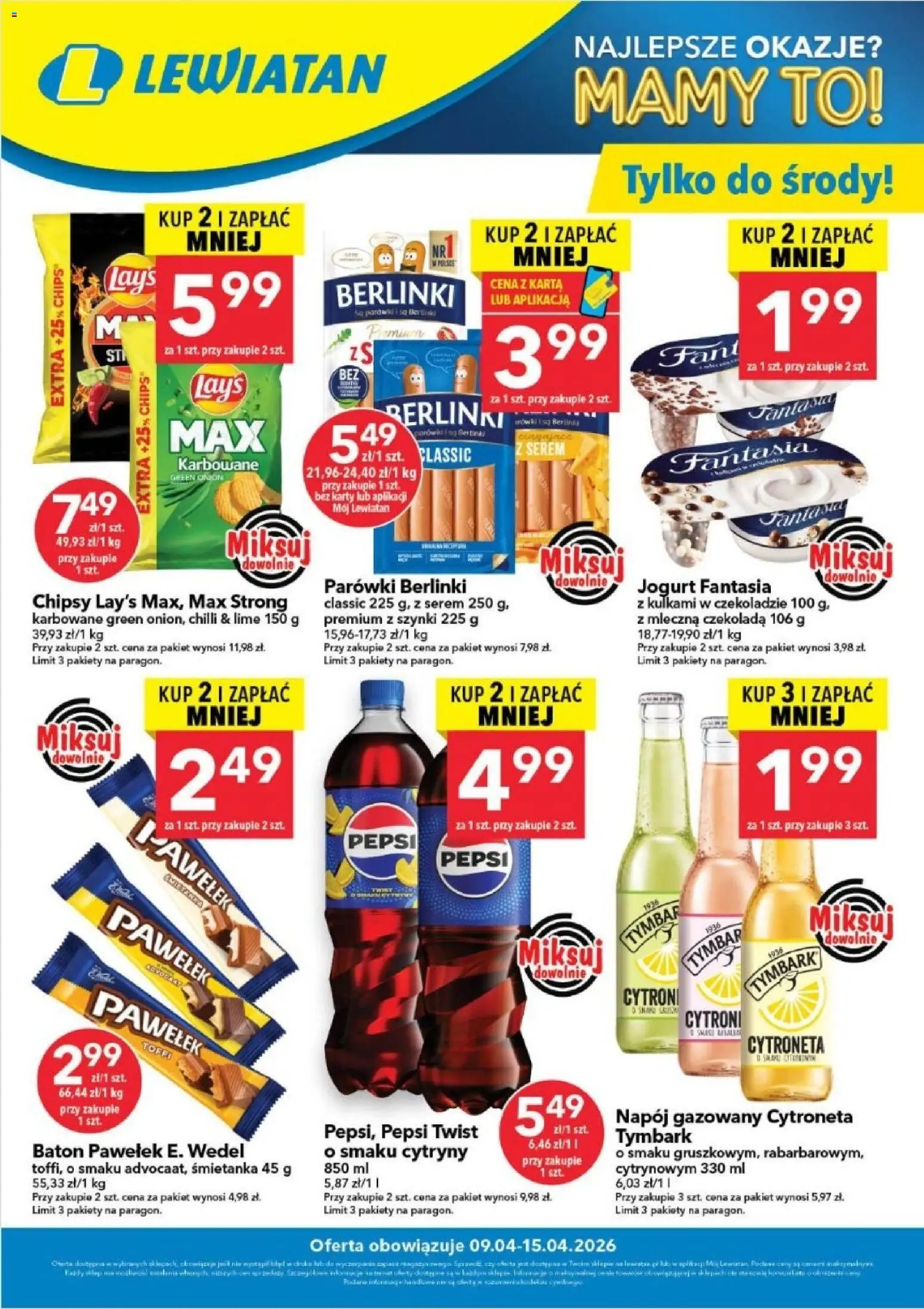 Pogląd gazetki "Lewiatan gazetka - W wielopakach taniej" ze sklepu Lewiatan ważnej od 09.04.2026
