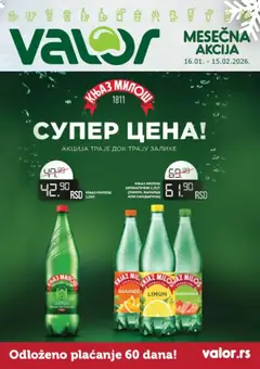 Pregled Valor kataloga - važi od 16.01.2026