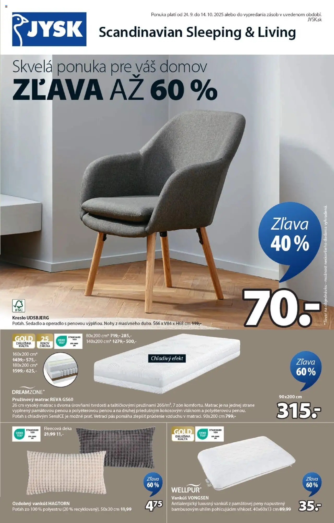 Náhľad JYSK letáku platného od 24.09.2025