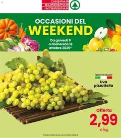 Anteprima dell'opuscolo Volantino Weekend dal negozio Eurospar valido da 09/10/2025