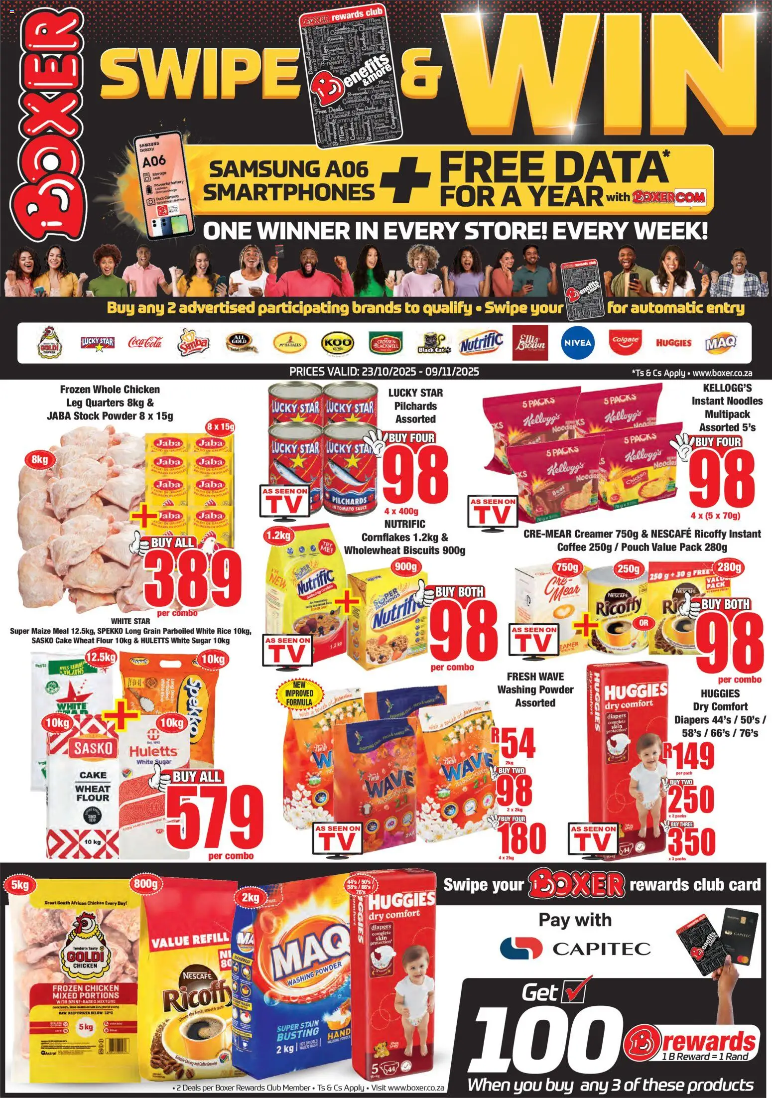 Boxer Eastern Cape - Specials from 23/10 - 09/11/2025 > Promotions - Chicken, Battery, Sugar, Stock, Washing powder, Tomato sauce, Creamer, Frozen chicken