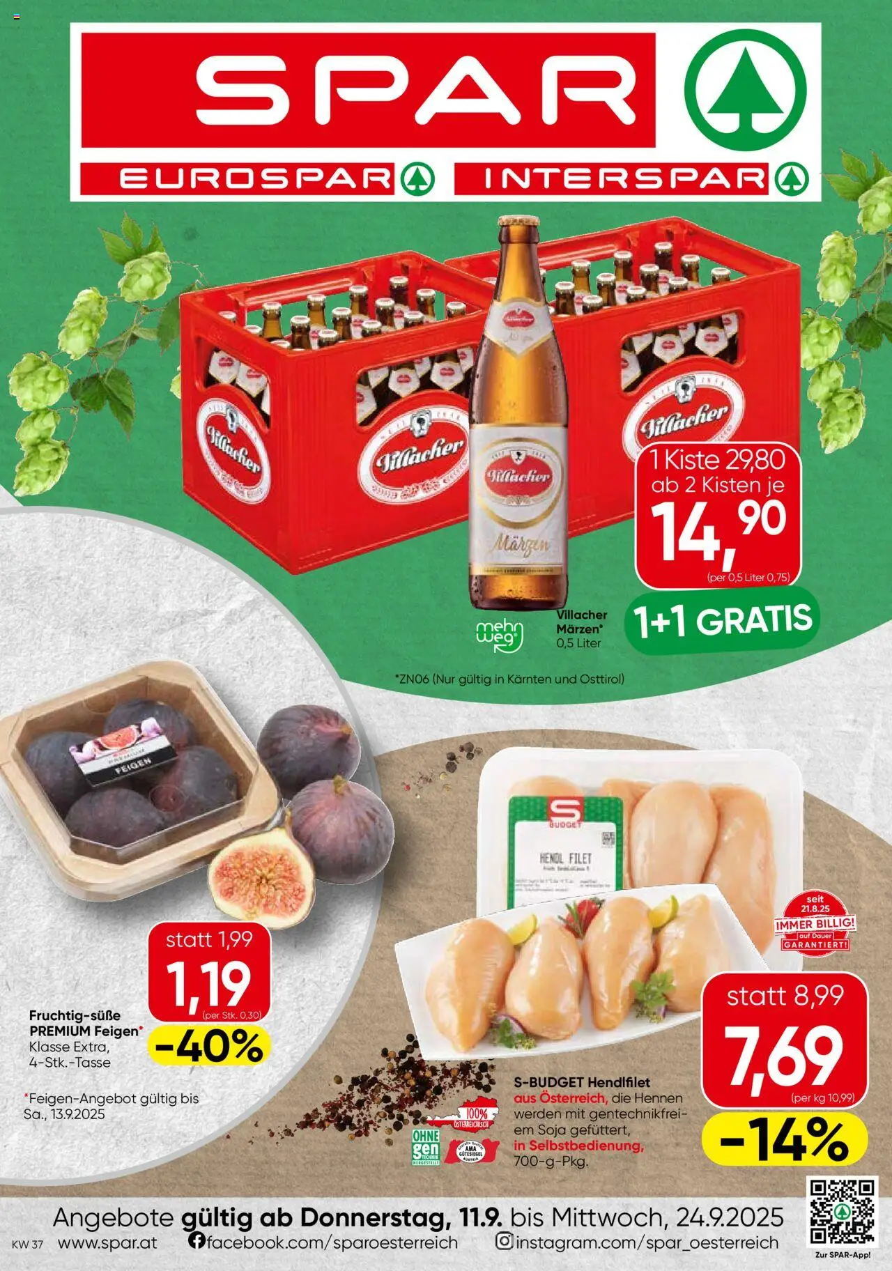  SPAR Flugblatt 11.09.2025 - Prospekt "Kärnten" - Seite 1