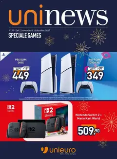 Anteprima dell'opuscolo Volantino Games dal negozio Unieuro valido da 22/11/2025