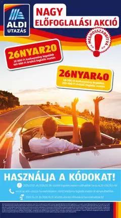 Aldi - Utazás katalógus megtekintése, amely érvényes 2026.02.12.-től