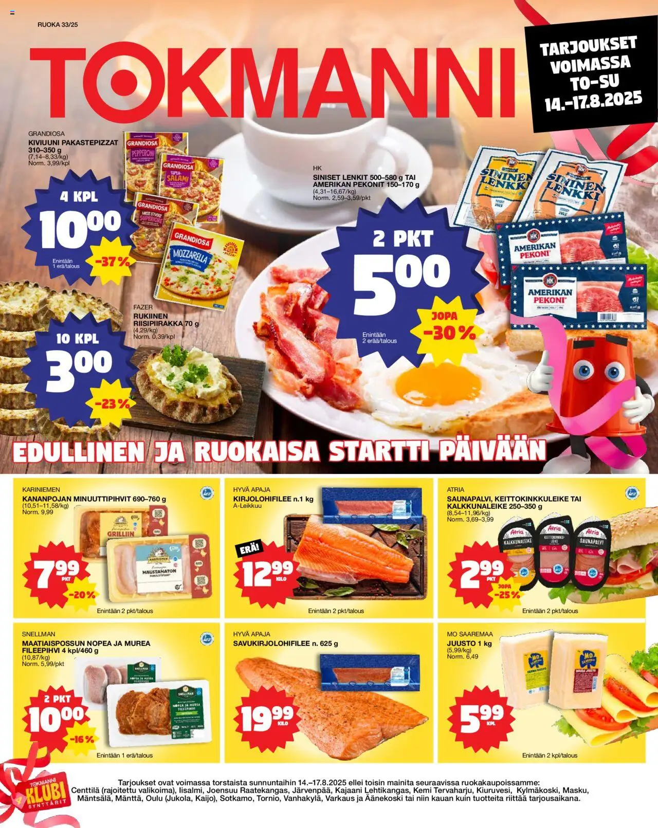 Tokmanni-kaupan Ruokatarjoukset voimassa 14/08/2025 - Sivulla 1