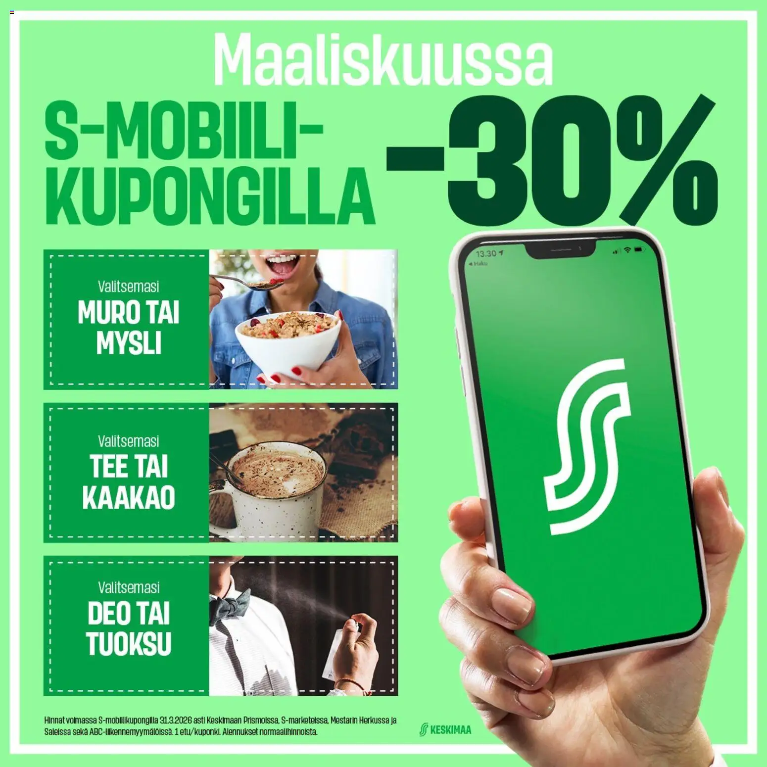 Kaupan Sale Sale - Maaliskuussa S-mobiilissa esikatselu, voimassa 01/03/2026