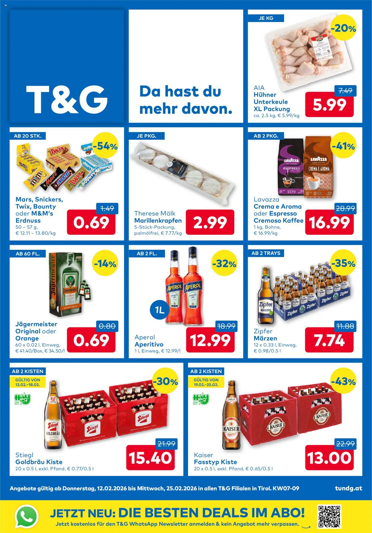 Vorschau der Angebote: T&G Flugblatt gültig ab 12.02.2026 - Kaffee, Aperol, Snickers