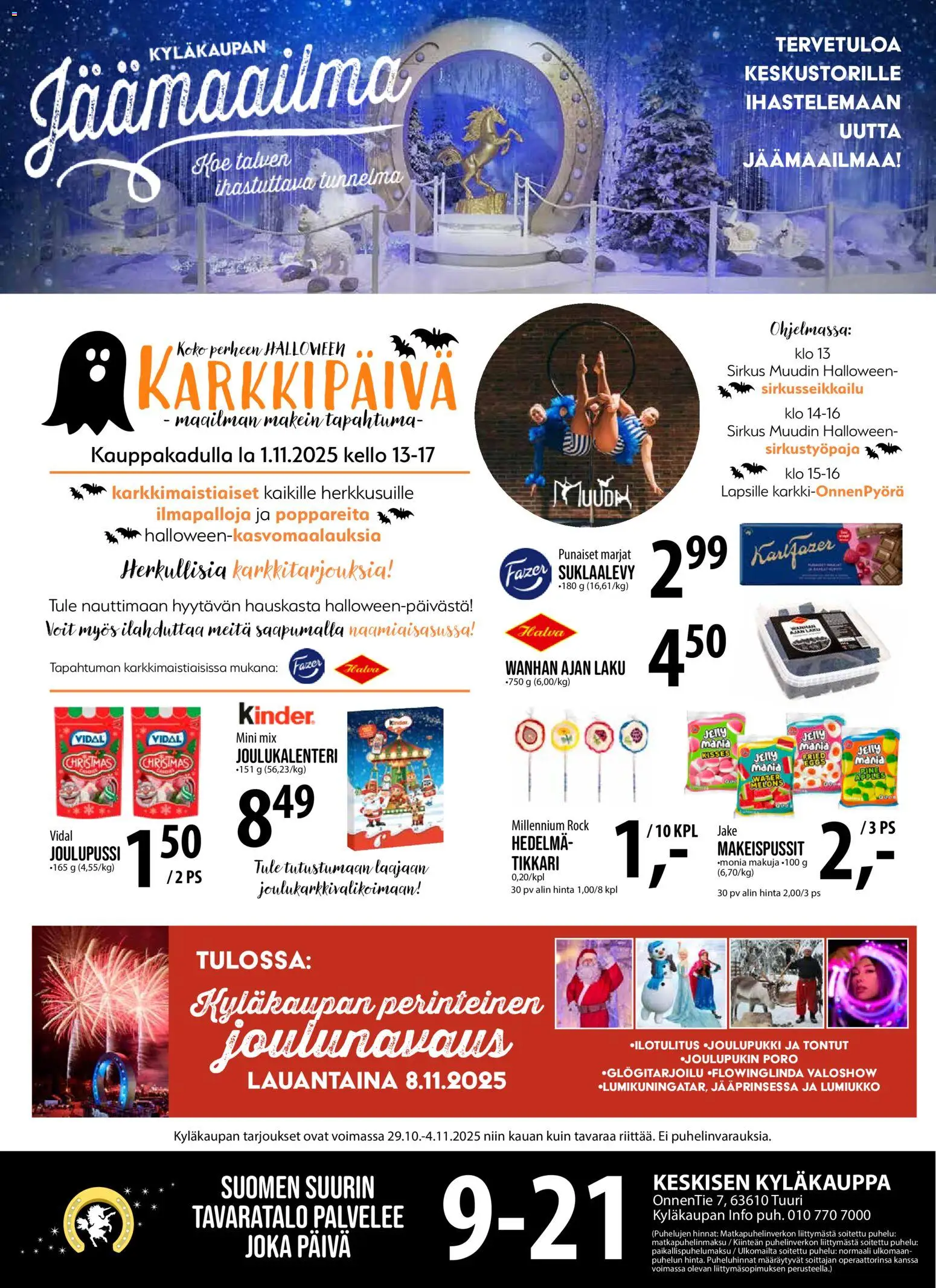 Kaupan Tuuri Tarjoukset esikatselu, voimassa 29/10/2025 - Kello, Joulukalenteri, Makeispussit