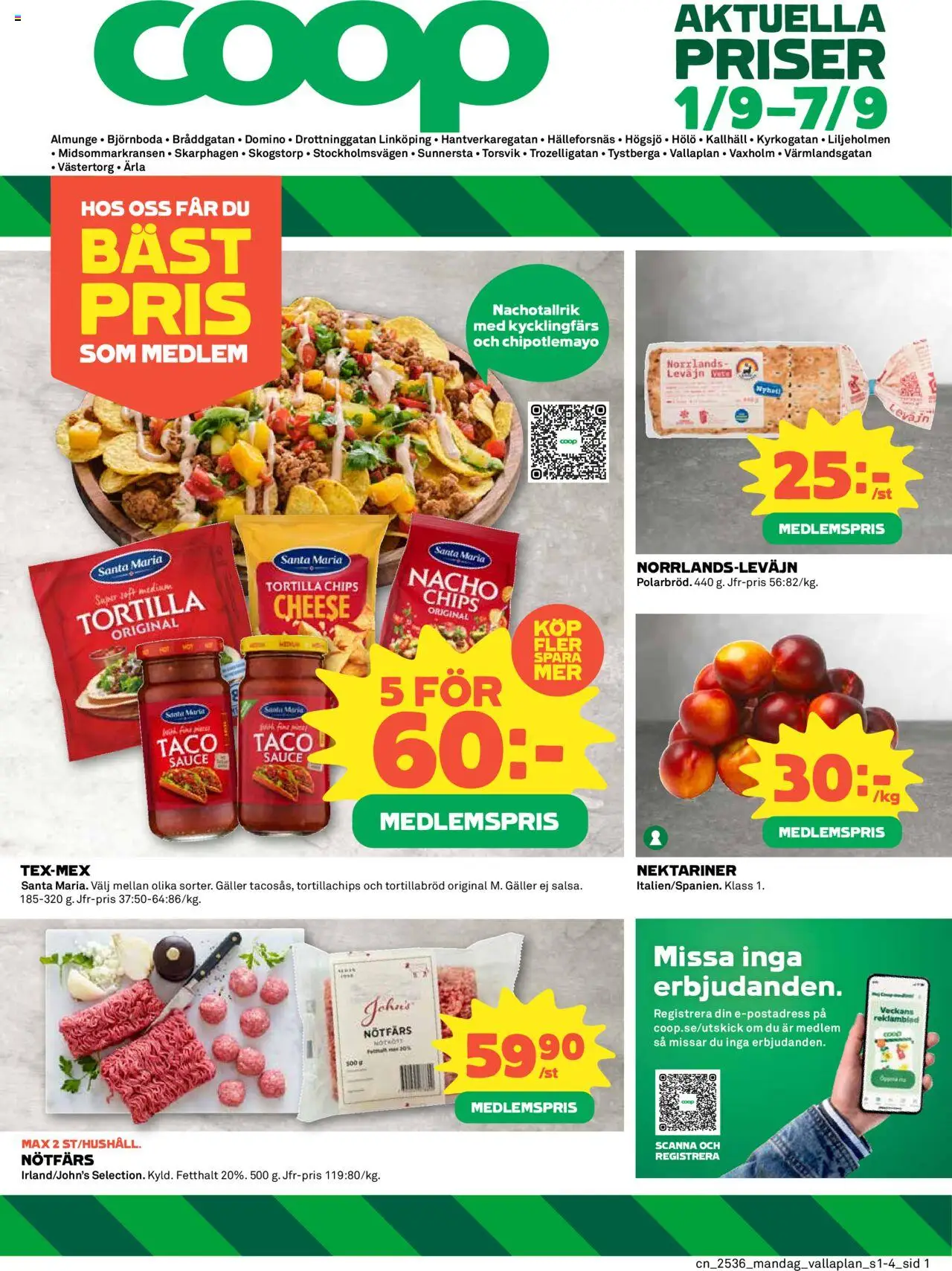 Almunge är giltig 01/09 2025 > Veckans Erbjudanden gäller från 01/09/2025 till 07/09/2025 sidnummer 1