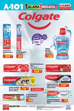 A101 1 Alana 1 Bedava Colgate 21.02.2026 - Broşürünün önizlemesi