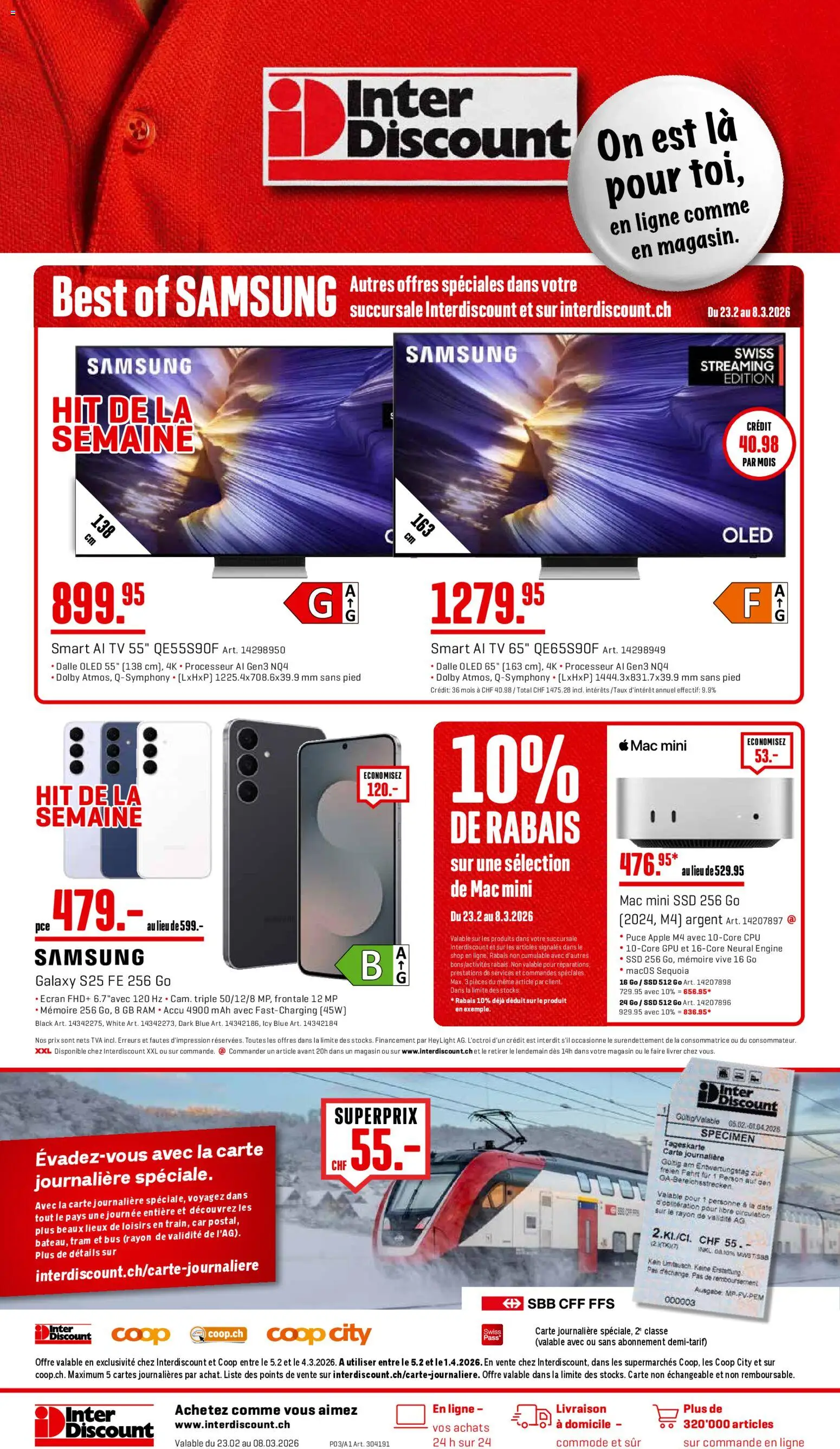 Vorschau des Merkblatts Aktionen FR vom Shop Interdiscount gültig von 23.02.2026 bis 08.03.2026 - Apple, Samsung, TV