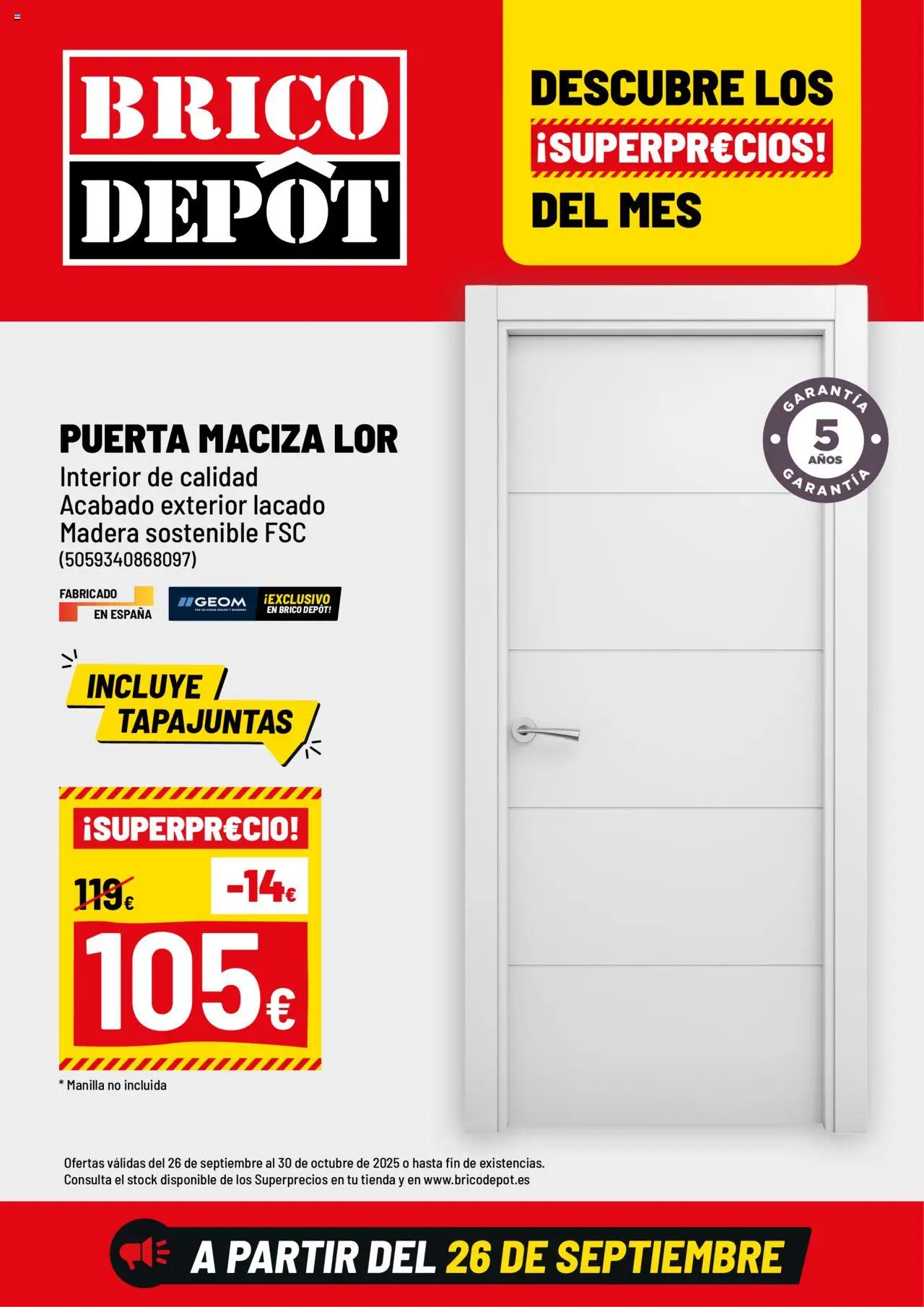 Brico Depôt Folleto > 26/09 - 30/10/2025 > Ofertas