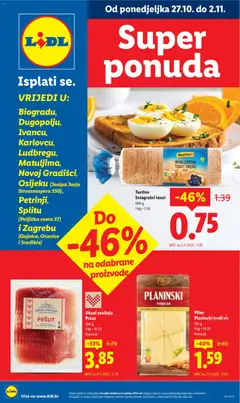 Pregled letka Od 27.10. do 2.11 trgovine Lidl vrijedi od 27.10.2025