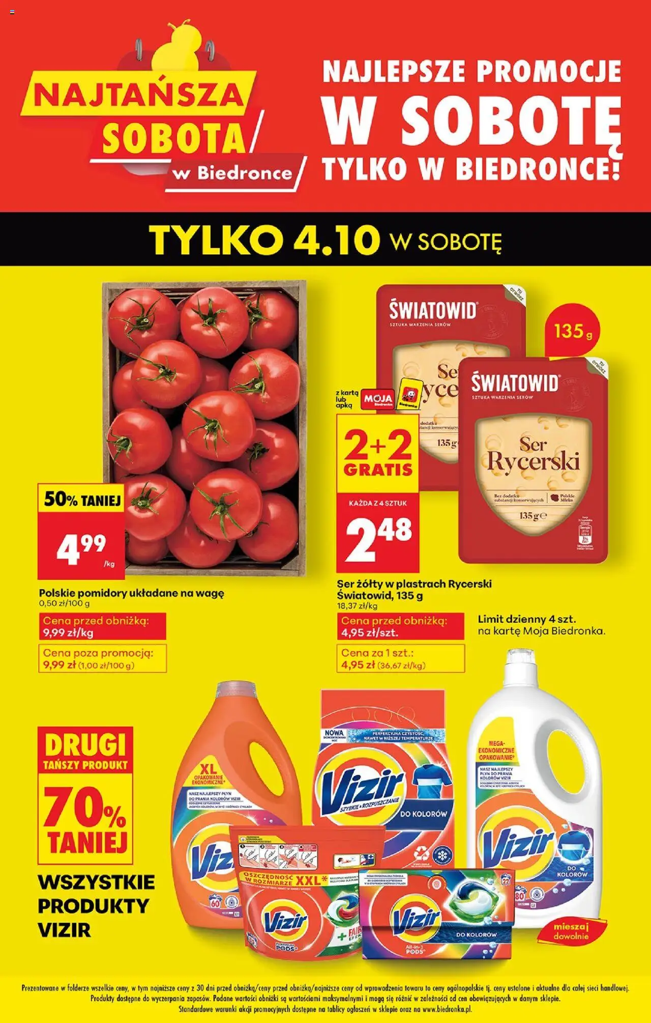 Biedronka gazetka promocyjna 04.10.2025 - "Najtańsza sobota" - Numer strony 1