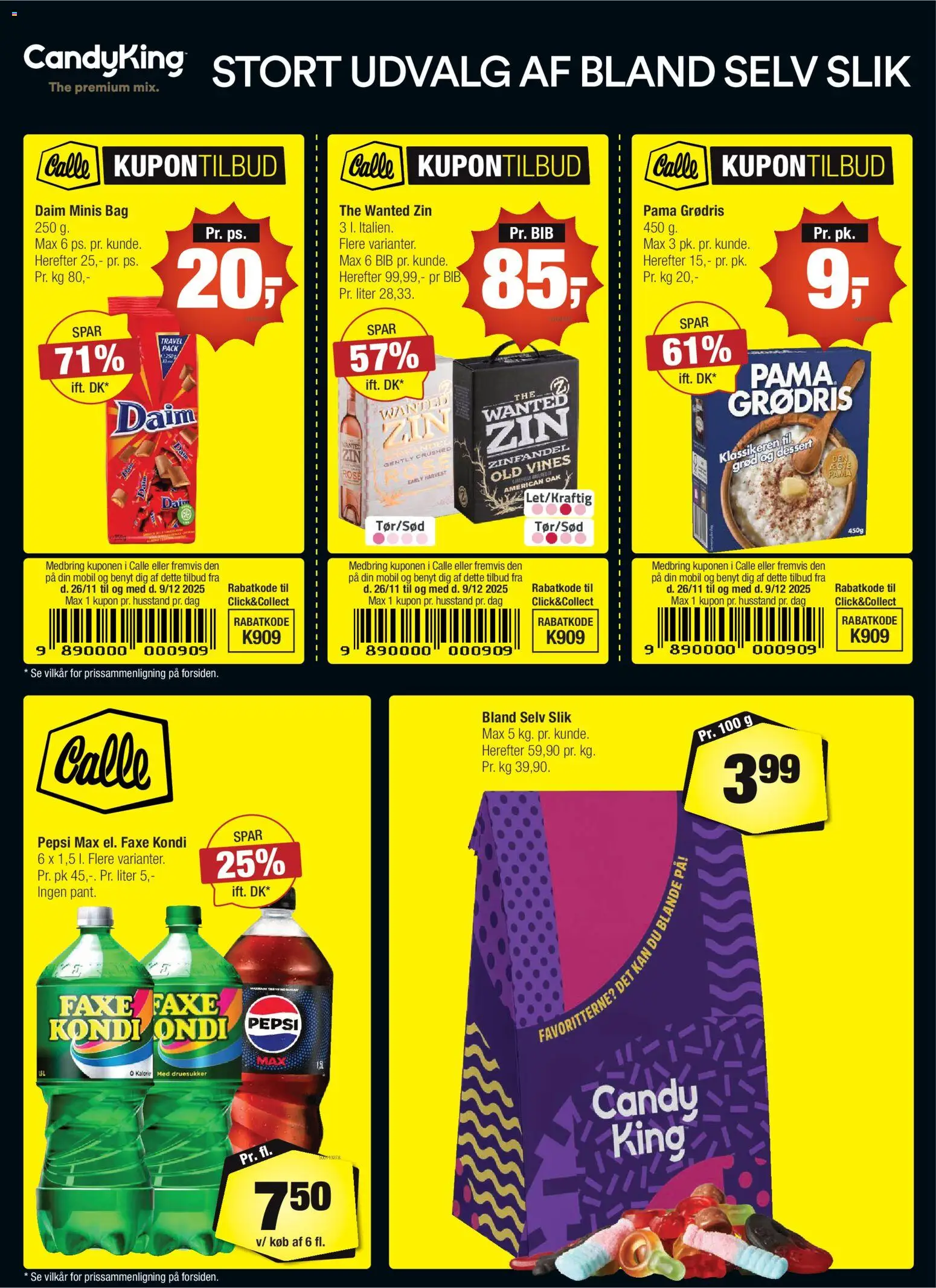 Eksempel på tilbudsavis Danske kupontilbud fra butik Calle gyldig fra 26/11/2025