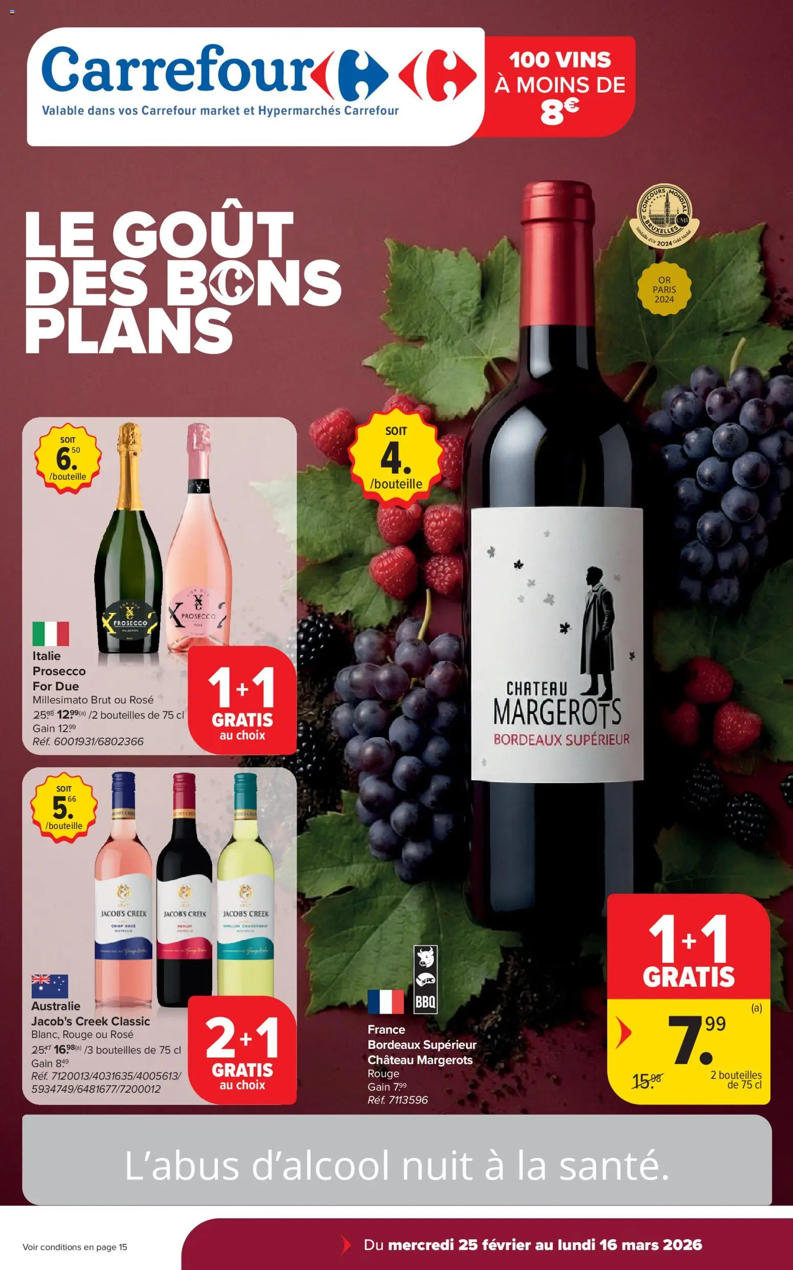 Voorbeeld van Brochure Vins van winkel Carrefour geldig vanaf 25/02/2026