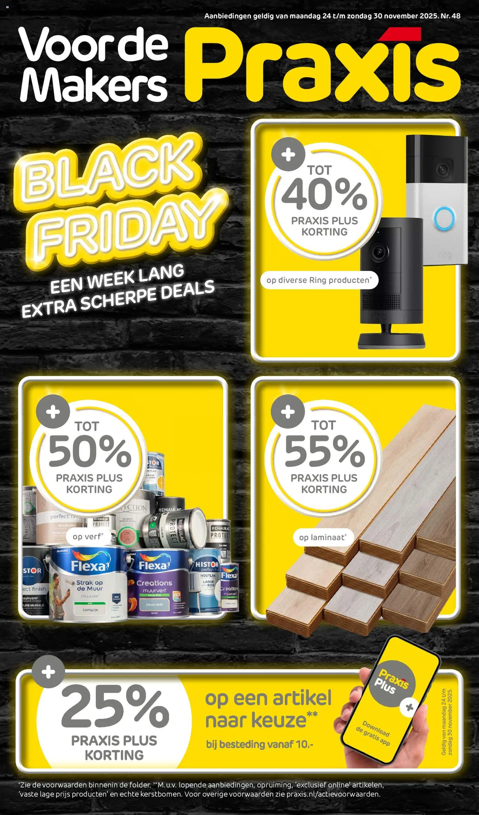 Voorbeeld van Black Friday van winkel Praxis geldig vanaf 24-11-2025