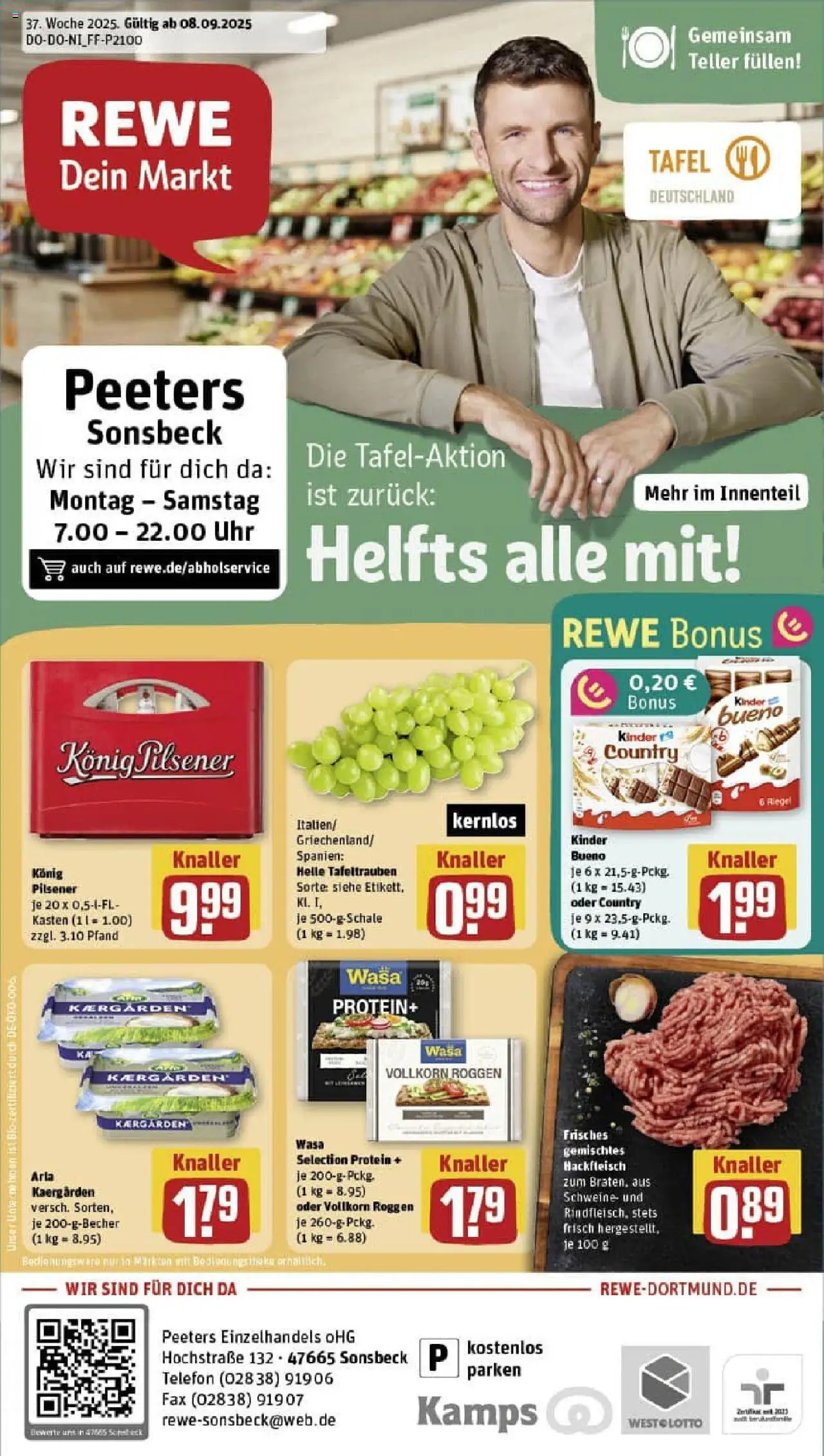 REWE Prospekt ab 07.09.2025 nächste Woche - Prospekt Sonsbeck	