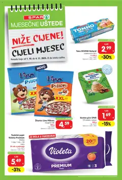 Pregled letka Uštede trgovine Spar vrijedi od 01.10.2025