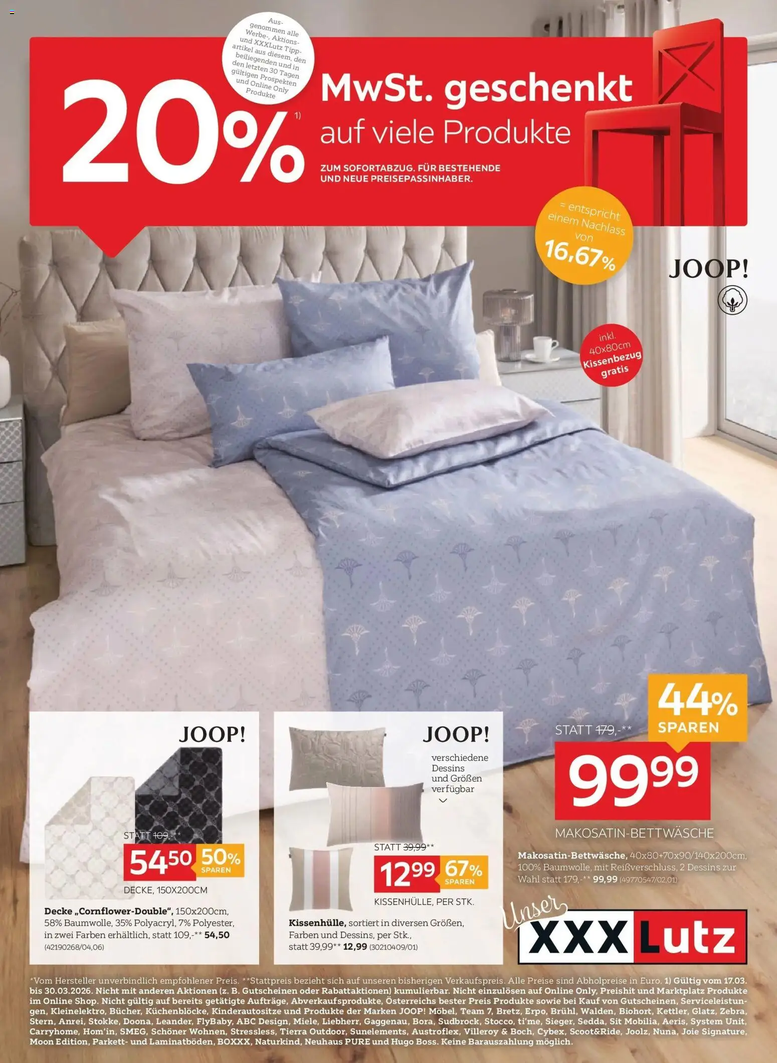 Vorschau der Angebote: XXXLutz XXXLutz Gutscheinblatt Heimtex - Zell/See, Zams, Graz gültig ab 16.03.2026