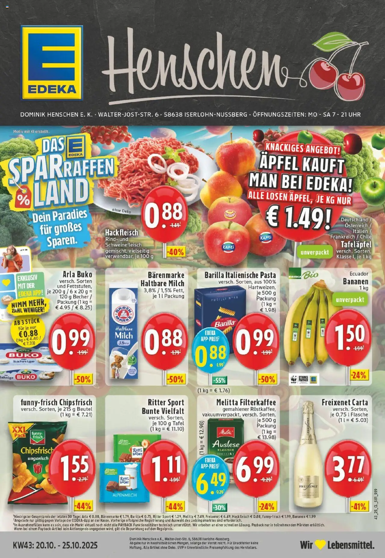 EDEKA Prospekt ab 19.10.2025 - Prospekt Iserlohn Online