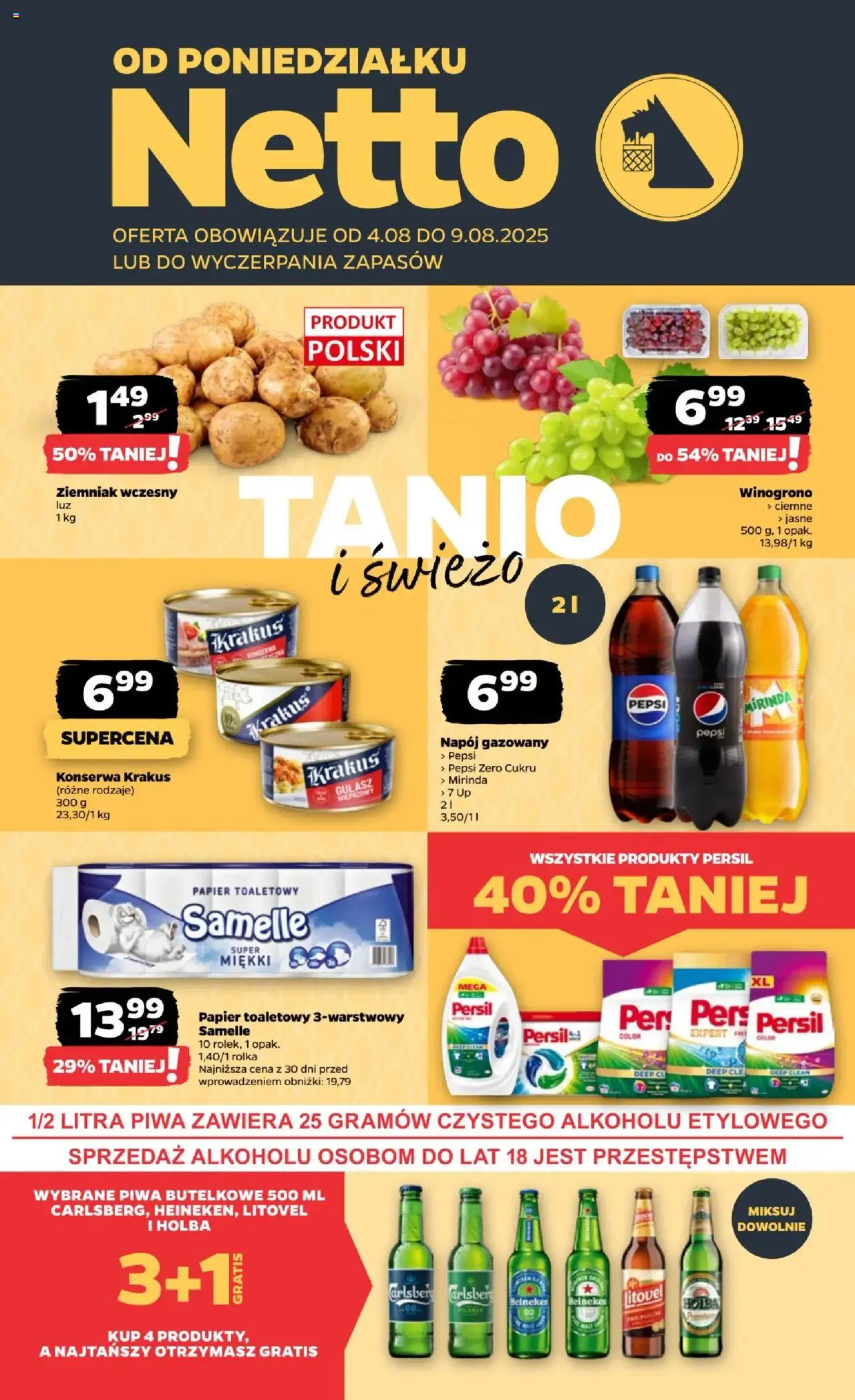 NETTO Gazetka spożywcza od 04.08.2025 - Nowa ulotka (PFD) - Numer strony 1