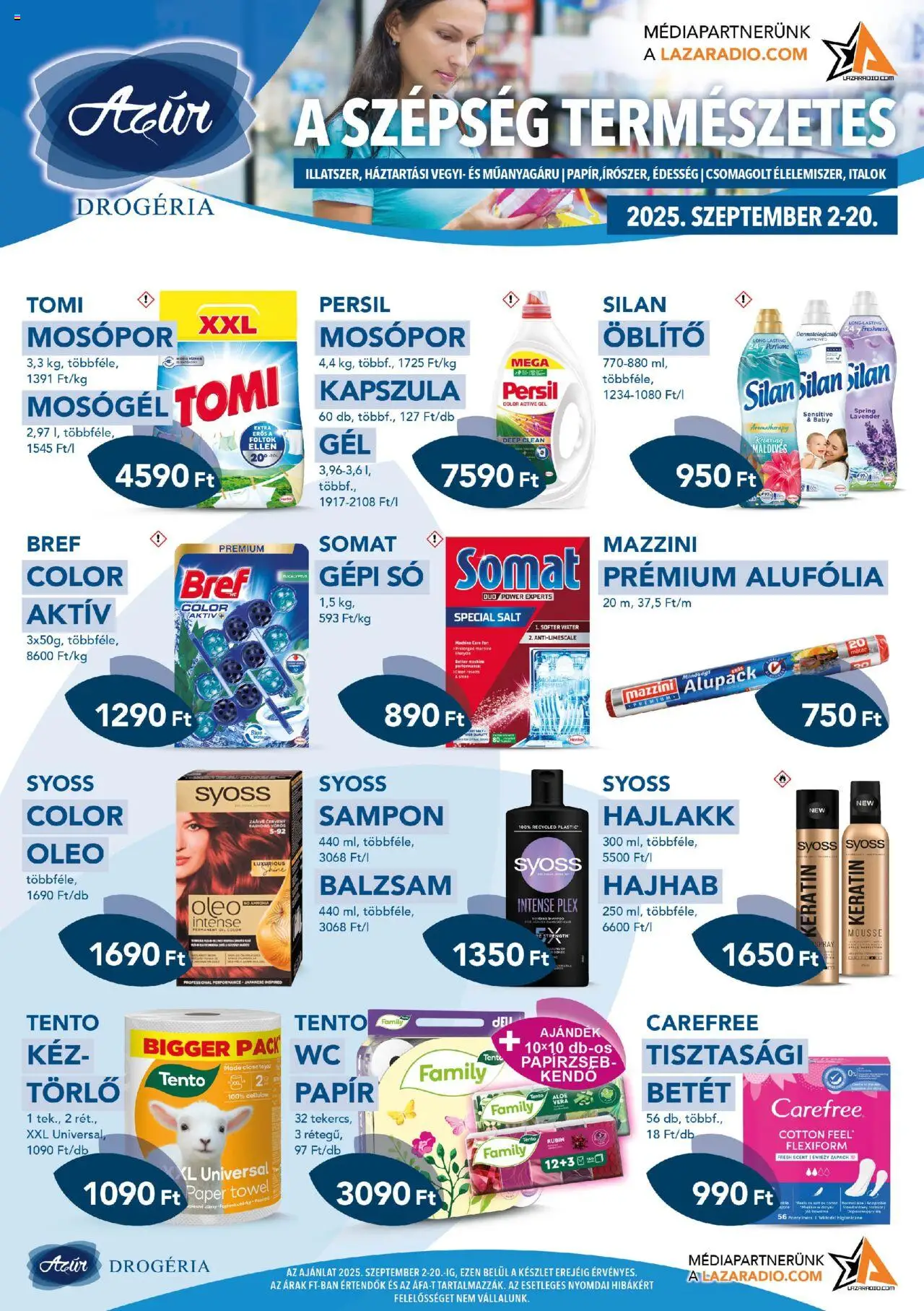 Azur aktuális szórólap, érvényes 2025.09.02.-től - 1 oldal