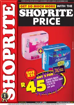 Preview of Shoprite flyer valid from 15/12/2025