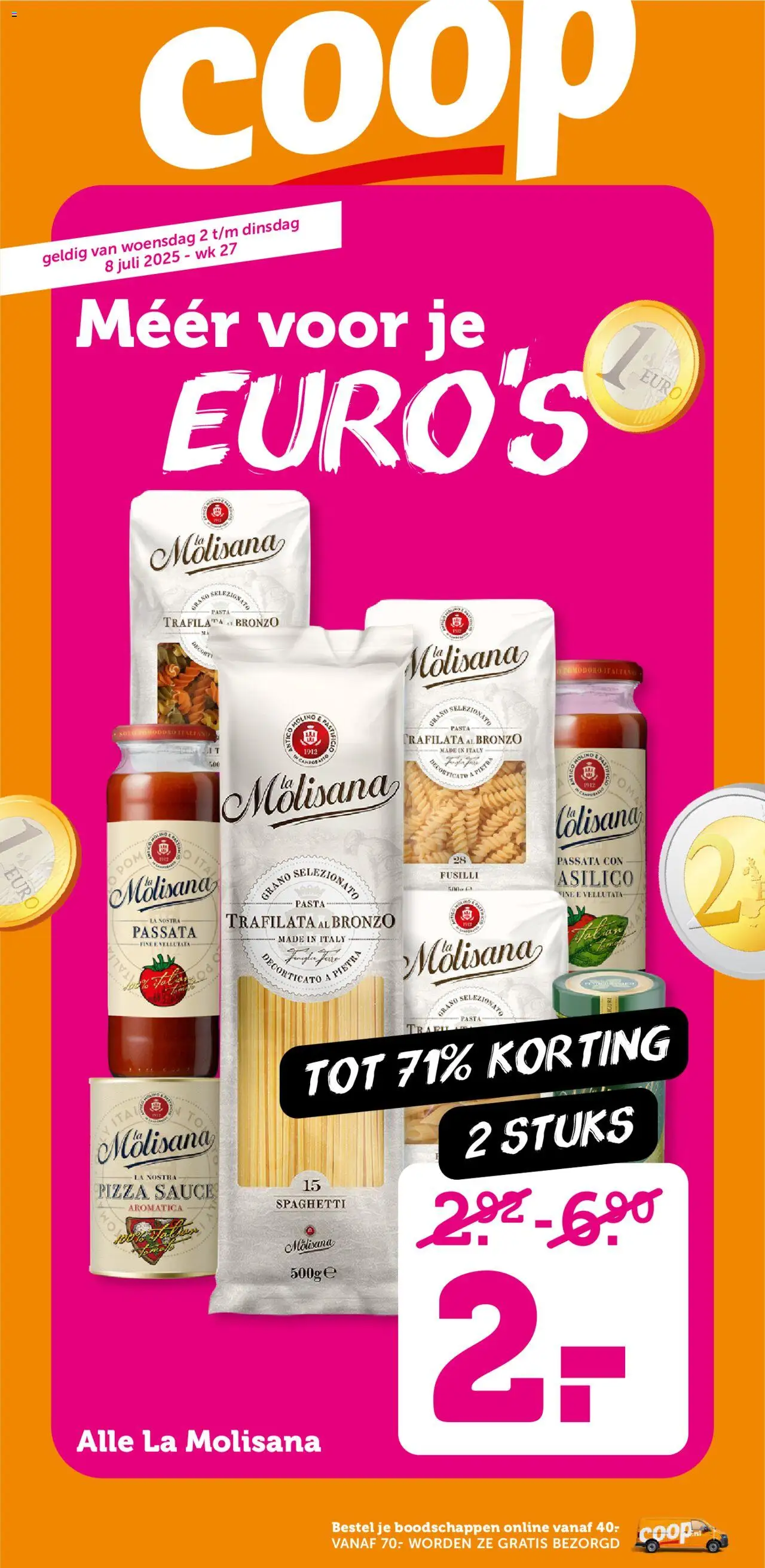Coop shop Folder week 27 geldig vanaf 02-07-2025 - Paginanummer 1 - Pizza, Pasta, Spaghetti, La, Passata