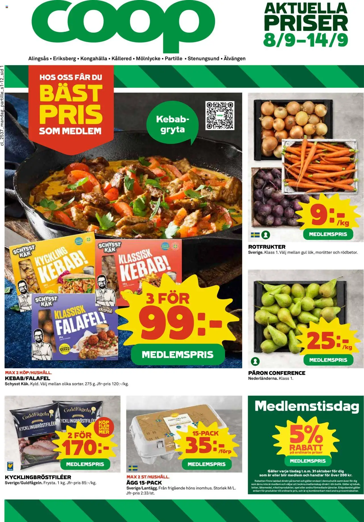 Aktuella reklamblad Coop är giltig 08/09 2025 > Veckans Erbjudanden gäller från 08/09/2025 till 14/09/2025 sidnummer 1