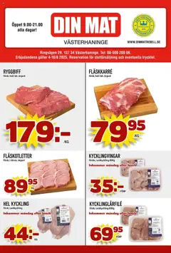 Förhandsgranska reklamblad Aktuella reklamblad Din Mat från butik Din Mat gäller från 04/08/2025