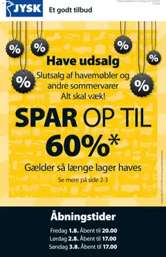 Eksempel på tilbudsavis Tilbudsavis fra butik JYSK gyldig fra 01/08/2025