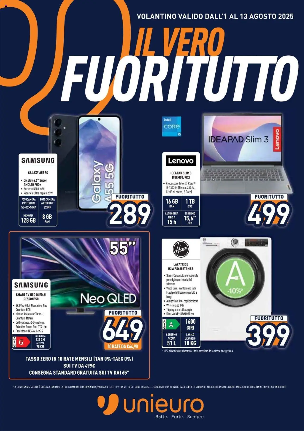 Volantino Unieuro valido da 01/08/2025 numero di pagina 1